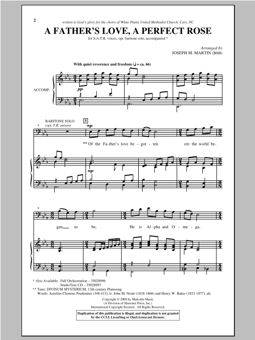 Download Joseph M. Martin A Father's Love, A Perfect Rose Sheet Music and learn how to play SATB PDF digital score in minutes