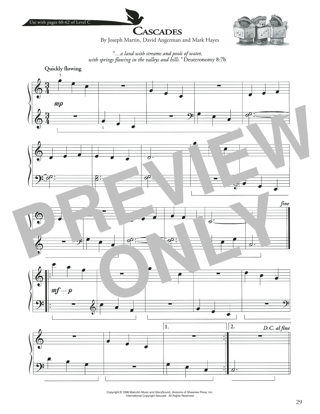 Download Joseph Martin, David Angerman and Mark Hayes Cascades Sheet Music and learn how to play Piano Method PDF digital score in minutes