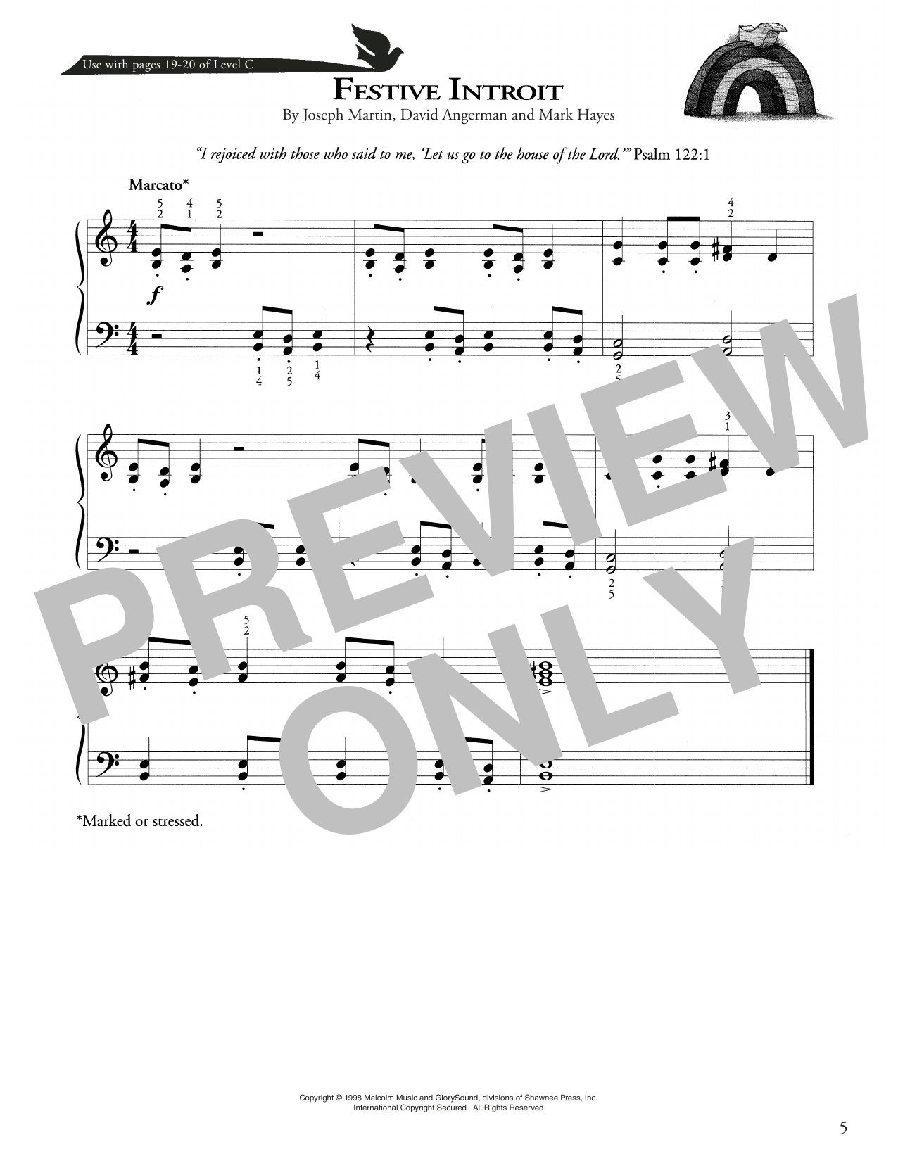 Download Joseph Martin, David Angerman and Mark Hayes Festive Introit Sheet Music and learn how to play Piano Method PDF digital score in minutes