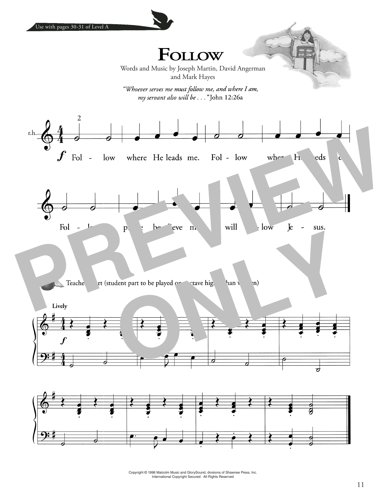 Download Joseph Martin, David Angerman and Mark Hayes Follow Sheet Music and learn how to play Piano Method PDF digital score in minutes