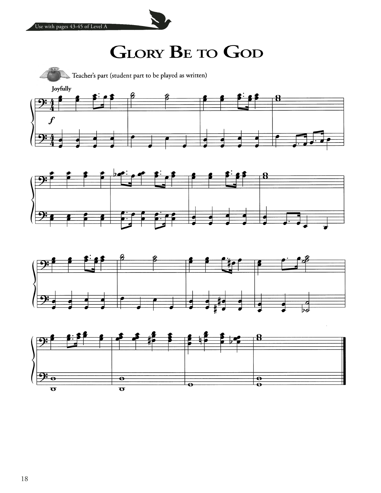 Download Joseph Martin, David Angerman and Mark Hayes Glory Be To God Sheet Music and learn how to play Piano Method PDF digital score in minutes