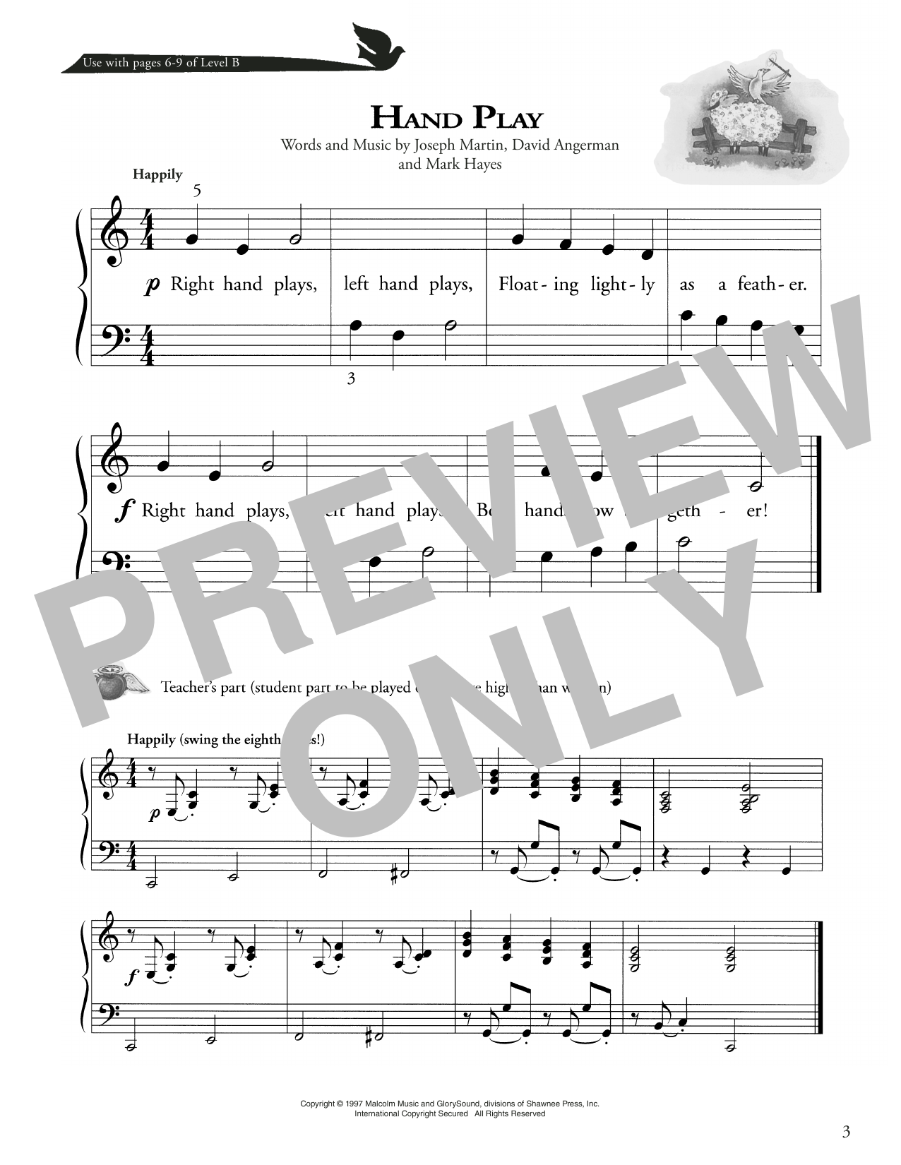 Download Joseph Martin, David Angerman and Mark Hayes Hand Play Sheet Music and learn how to play Piano Method PDF digital score in minutes