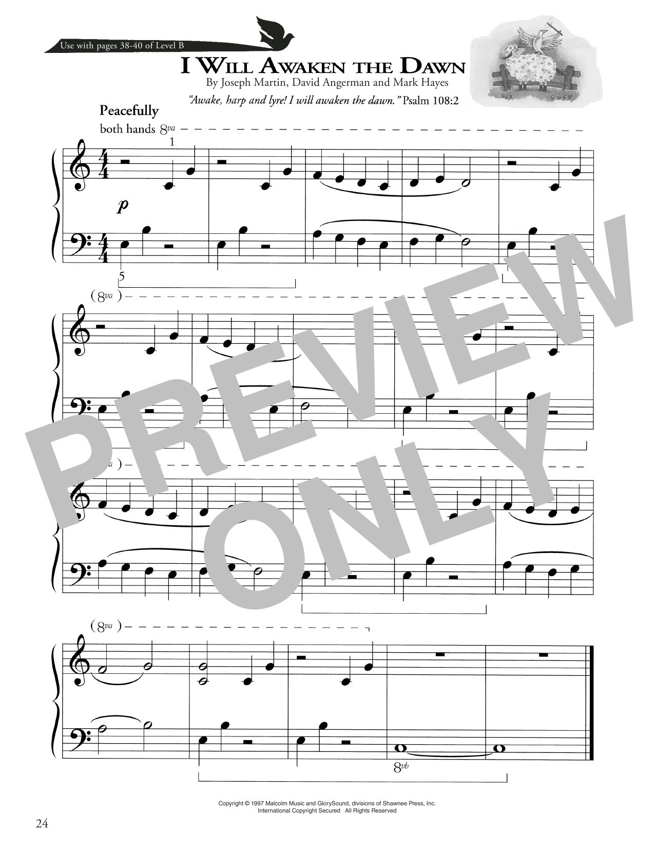 Download Joseph Martin, David Angerman and Mark Hayes I Will Awaken The Dawn Sheet Music and learn how to play Piano Method PDF digital score in minutes