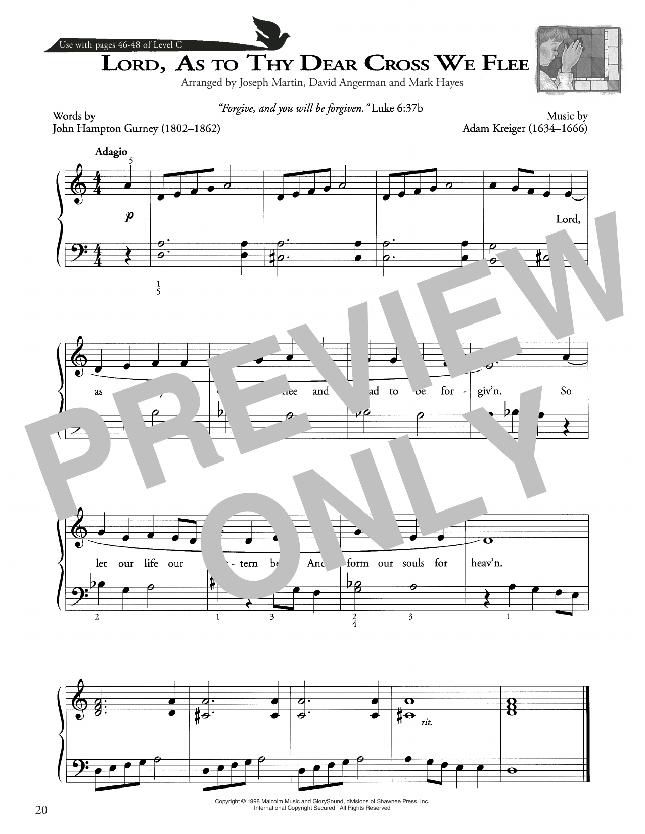 Download Joseph Martin, David Angerman and Mark Hayes Lord, As To Thy Dear Cross We Flee Sheet Music and learn how to play Piano Method PDF digital score in minutes