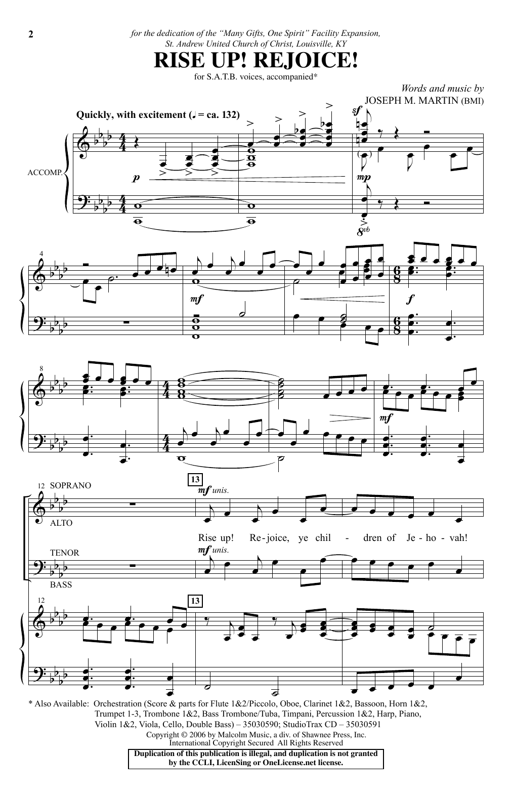 Download Joseph M. Martin Rise Up! Rejoice! Sheet Music and learn how to play SATB PDF digital score in minutes