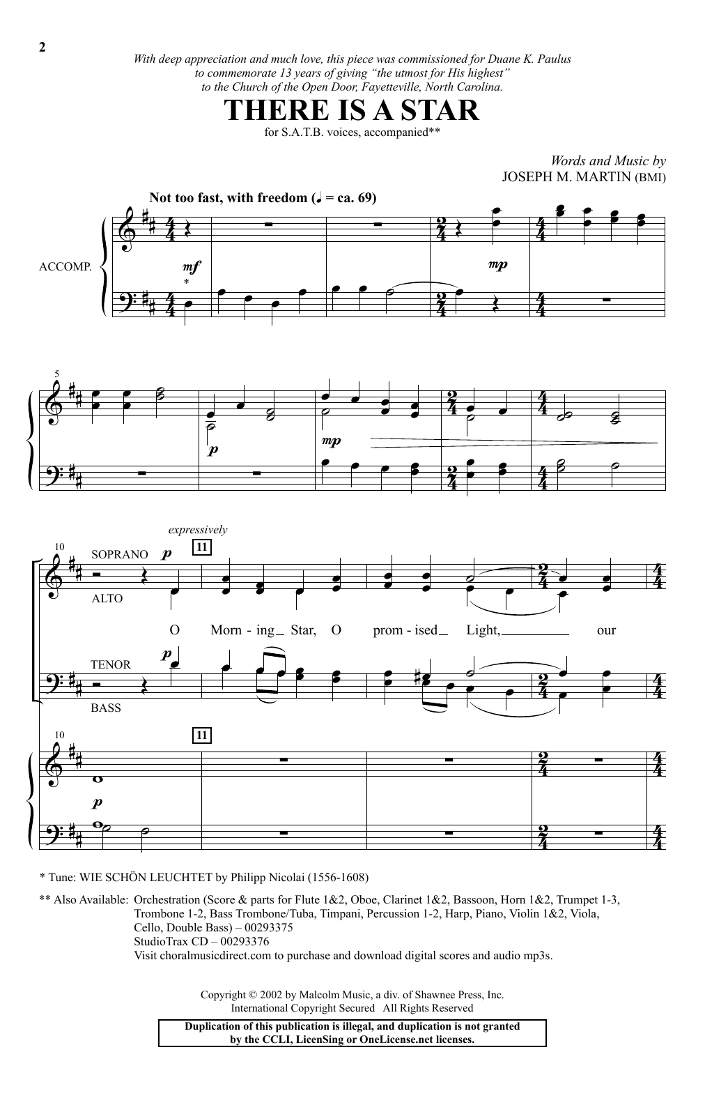 Download Joseph Martin There Is A Star Sheet Music and learn how to play SATB Choir PDF digital score in minutes