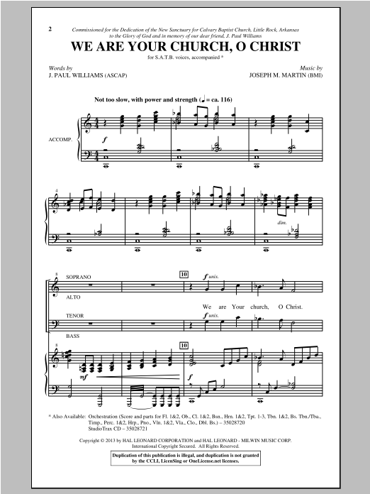 Download Joseph Martin We Are The Church Of Christ Sheet Music and learn how to play SATB PDF digital score in minutes