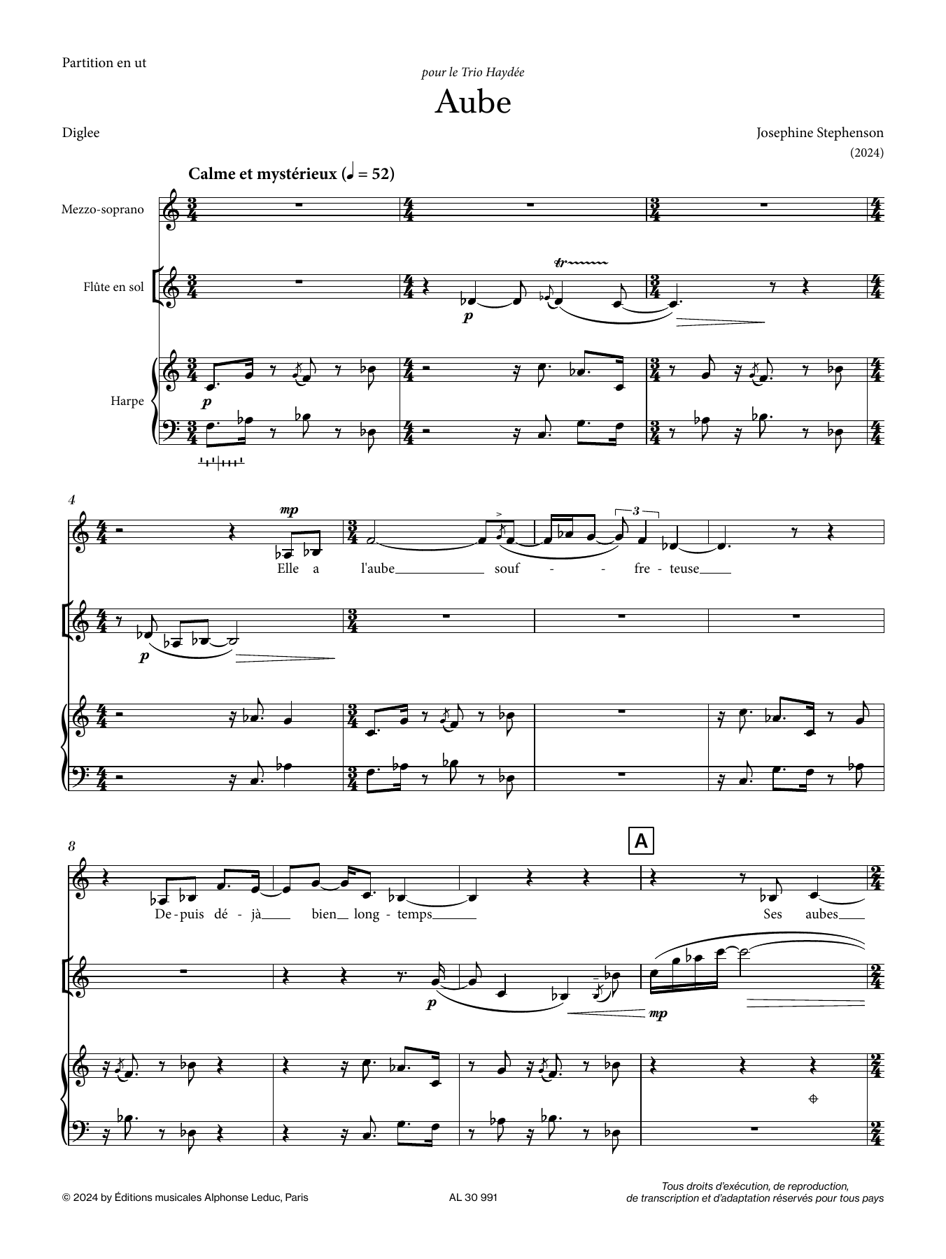Download Josephine Stephenson Aube Sheet Music and learn how to play Vocal Solo PDF digital score in minutes