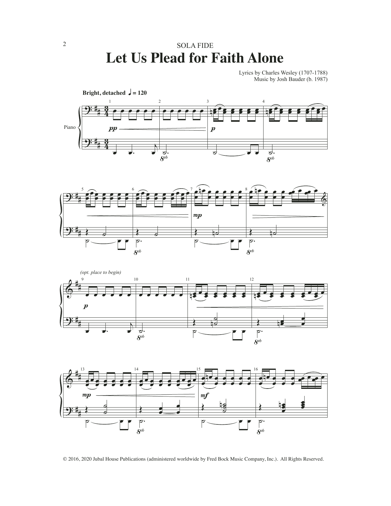 Download Josh Bauder Let Us Plead For Faith Alone Sheet Music and learn how to play SATB Choir PDF digital score in minutes