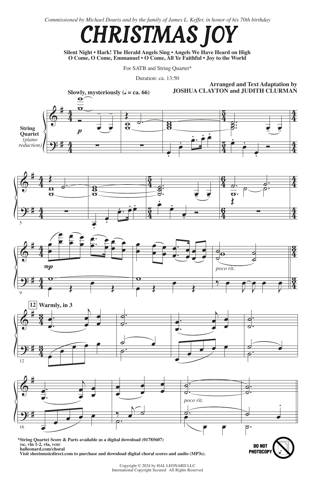 Download Josh Clayton and Judith Clurman Christmas Joy Sheet Music and learn how to play SATB Choir PDF digital score in minutes