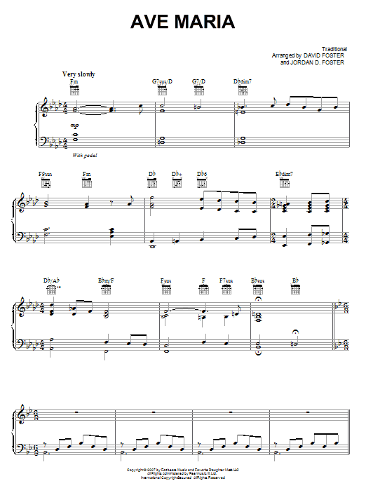 Download Josh Groban Ave Maria Sheet Music and learn how to play Piano, Vocal & Guitar (Right-Hand Melody) PDF digital score in minutes