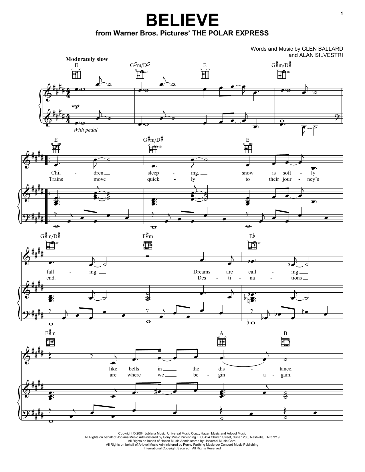 Download Josh Groban Believe (from The Polar Express) Sheet Music and learn how to play Clarinet Solo PDF digital score in minutes
