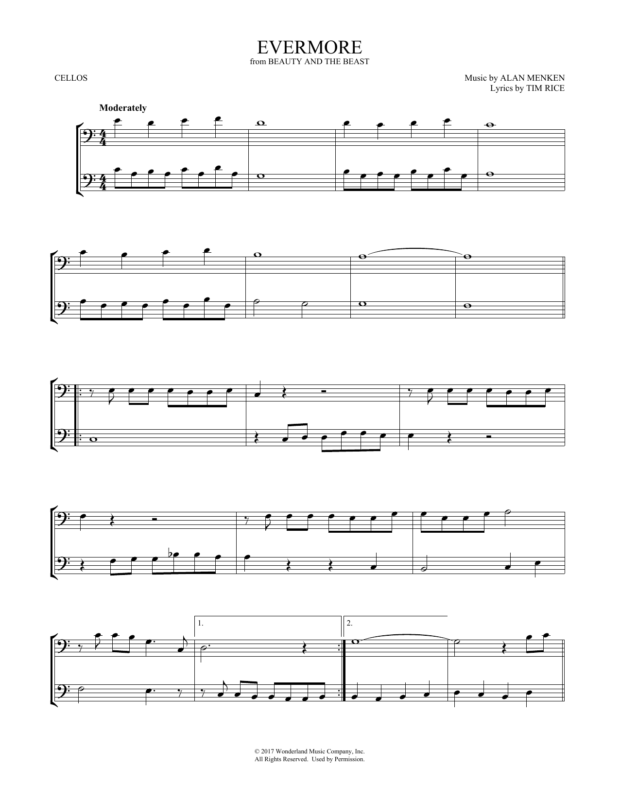 Download Josh Groban Evermore (from Beauty and the Beast) (arr. Mark Phillips) Sheet Music and learn how to play Trumpet Duet PDF digital score in minutes
