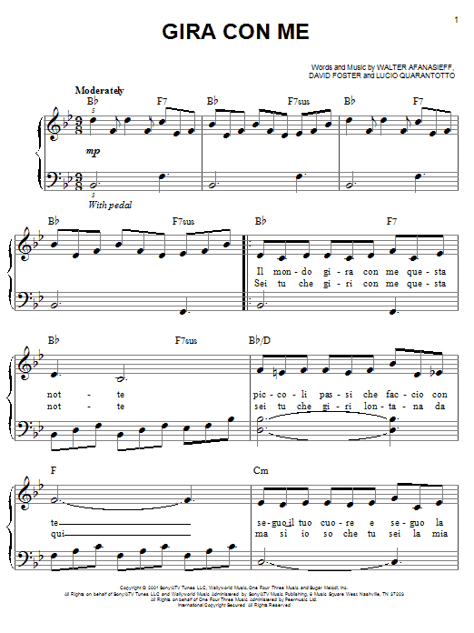 Download Josh Groban Gira Con Me Sheet Music and learn how to play Piano, Vocal & Guitar (Right-Hand Melody) PDF digital score in minutes