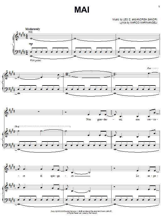 Download Josh Groban Mai Sheet Music and learn how to play Piano, Vocal & Guitar (Right-Hand Melody) PDF digital score in minutes