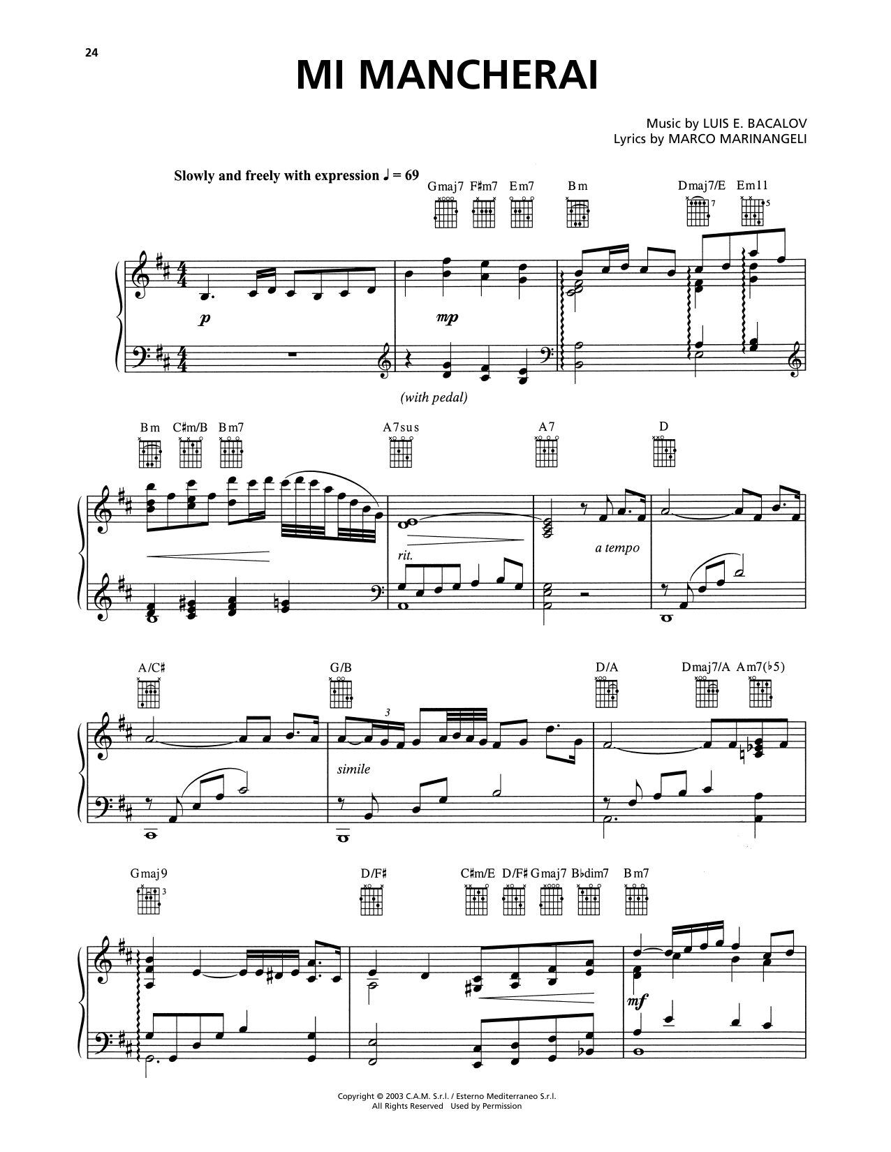Download Josh Groban Mi Mancherai (Il Postino) Sheet Music and learn how to play Piano, Vocal & Guitar Chords (Right-Hand Melody) PDF digital score in minutes