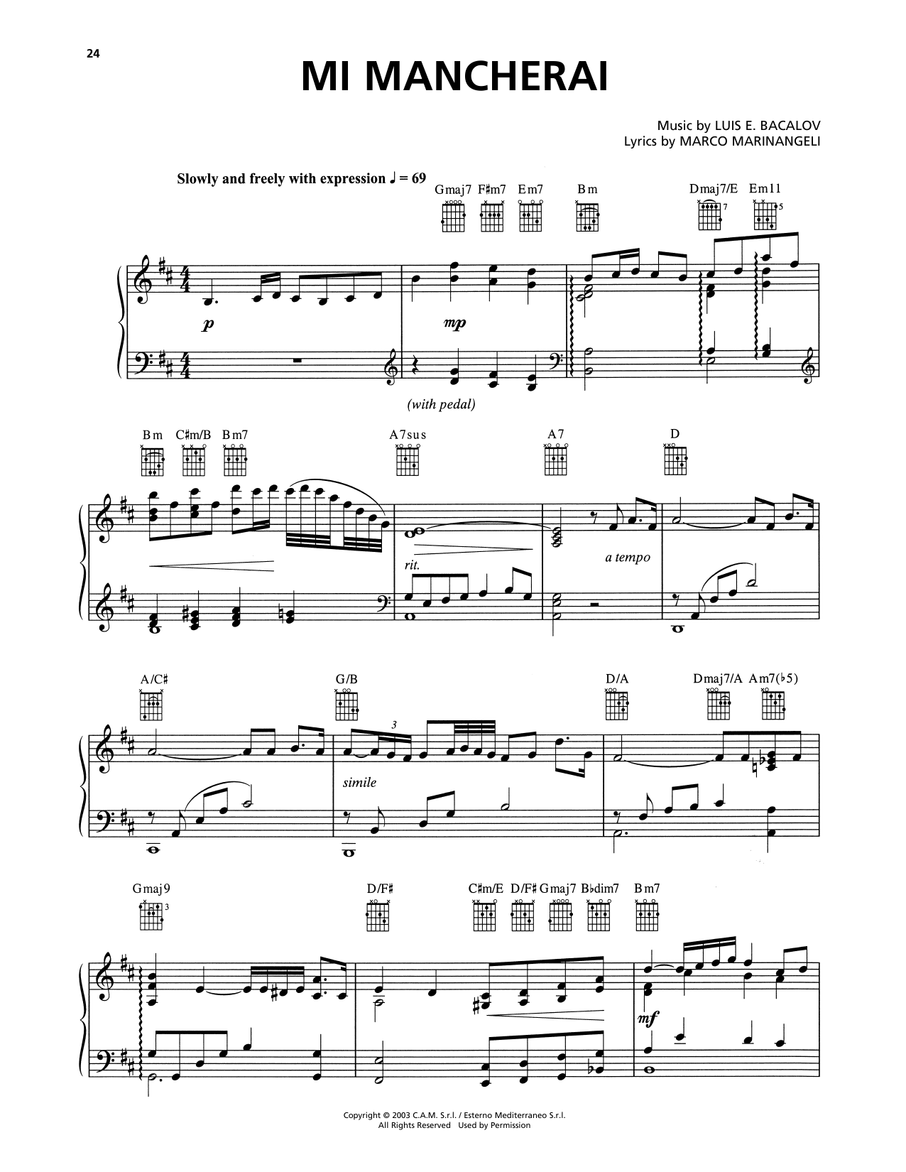 Download Josh Groban Mi Mancherai Sheet Music and learn how to play Easy Piano PDF digital score in minutes