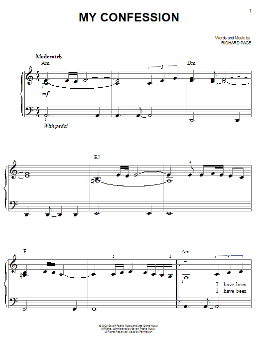 Download Josh Groban My Confession Sheet Music and learn how to play Easy Piano PDF digital score in minutes