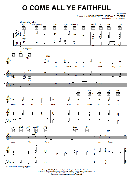 Download Josh Groban O Come All Ye Faithful Sheet Music and learn how to play Piano, Vocal & Guitar (Right-Hand Melody) PDF digital score in minutes