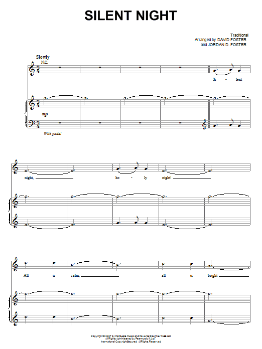 Download Josh Groban Silent Night Sheet Music and learn how to play Piano, Vocal & Guitar (Right-Hand Melody) PDF digital score in minutes
