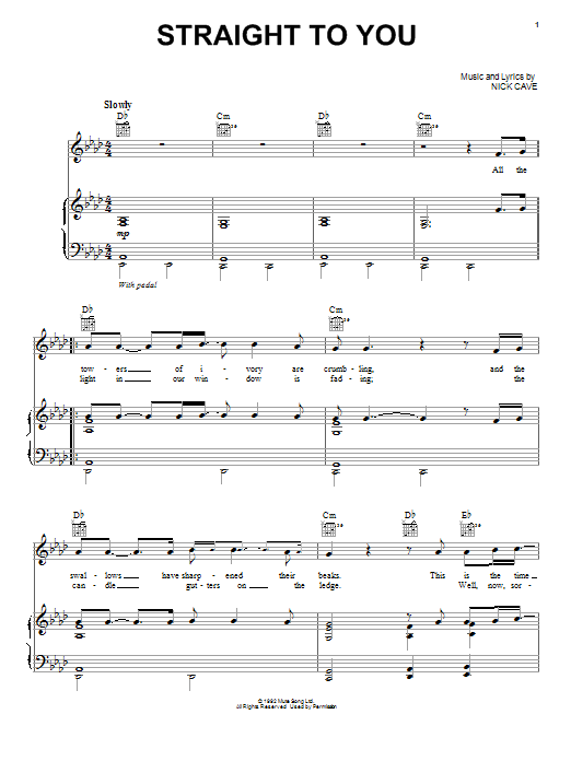 Download Josh Groban Straight To You Sheet Music and learn how to play Piano, Vocal & Guitar (Right-Hand Melody) PDF digital score in minutes