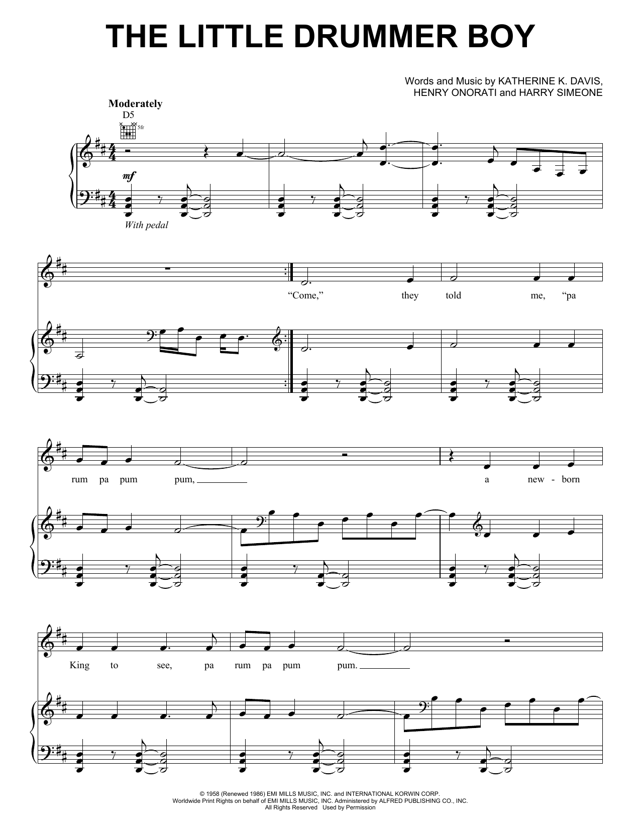 Download Josh Groban The Little Drummer Boy (feat. Andy McKee) Sheet Music and learn how to play Piano, Vocal & Guitar (Right-Hand Melody) PDF digital score in minutes