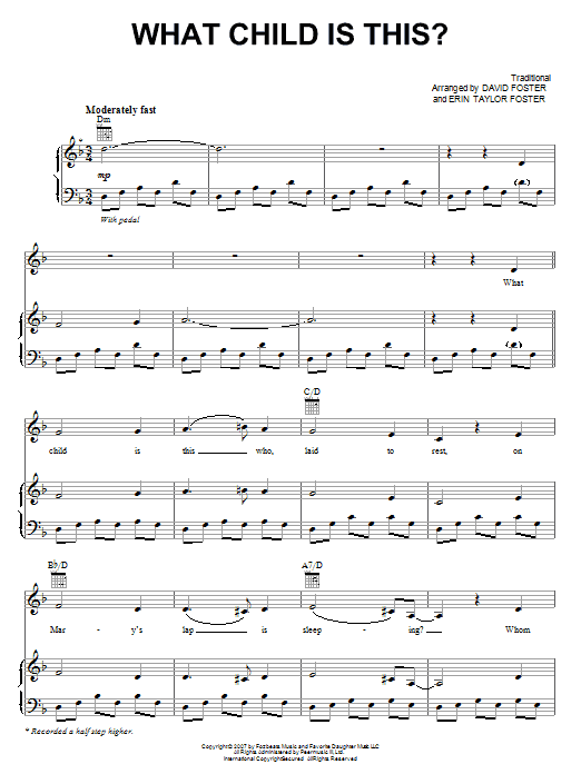 Download Josh Groban What Child Is This? Sheet Music and learn how to play Easy Piano PDF digital score in minutes