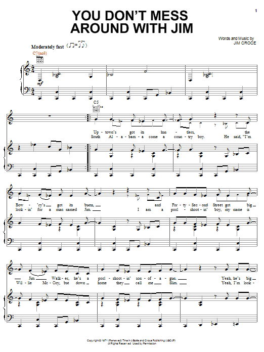 Download Josh Turner You Don't Mess Around With Jim Sheet Music and learn how to play Piano, Vocal & Guitar (Right-Hand Melody) PDF digital score in minutes