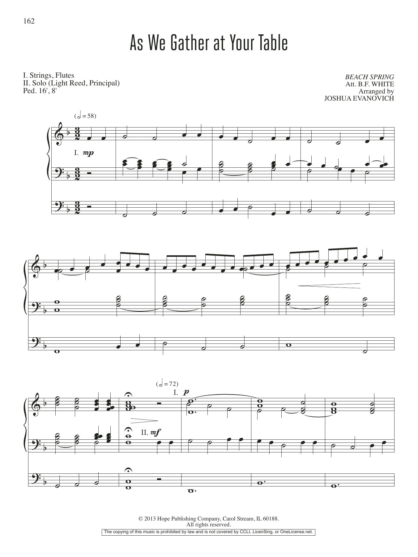 Download Joshua Evanovich As We Gather at Your Table Sheet Music and learn how to play Organ PDF digital score in minutes
