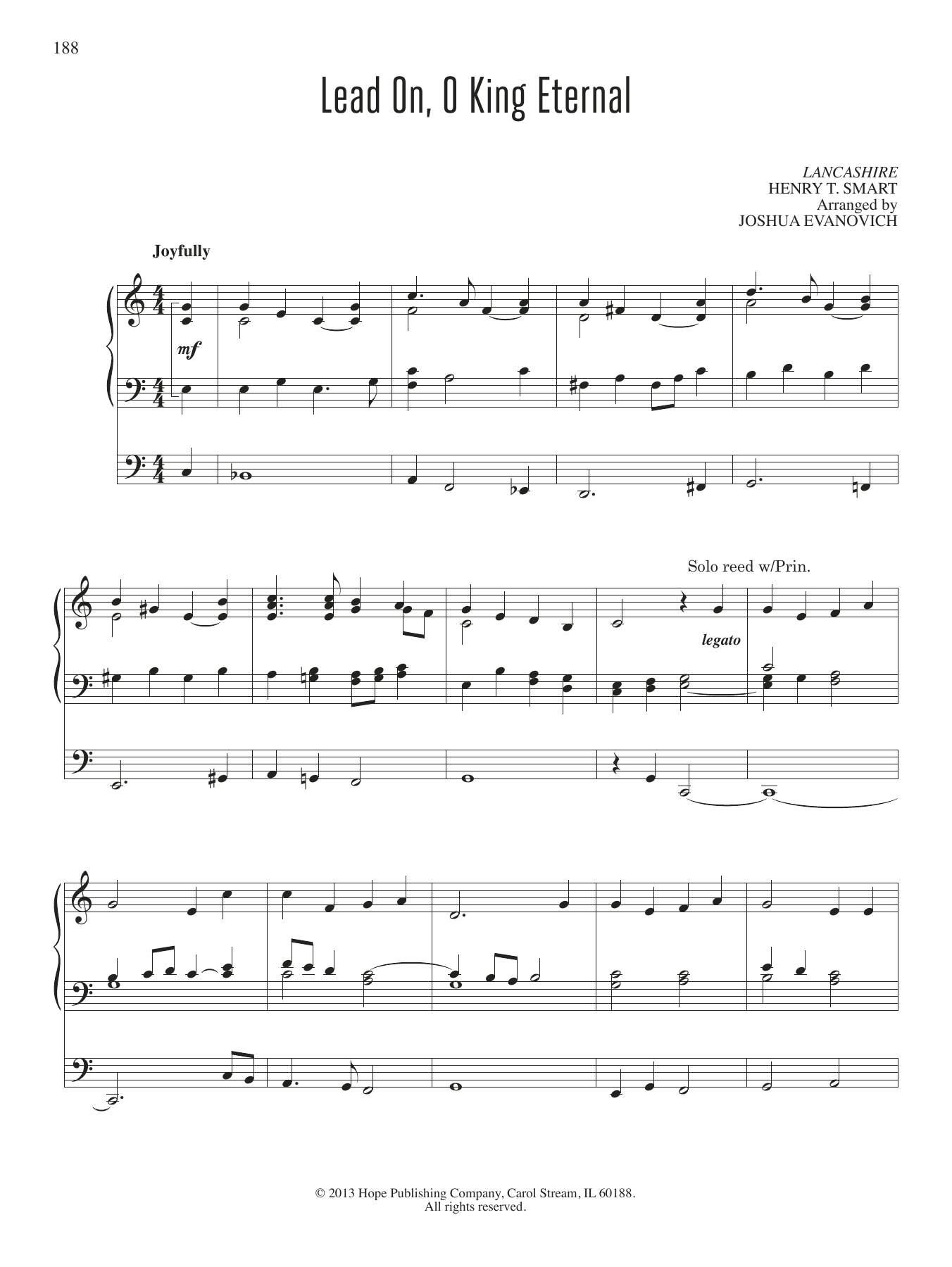 Download Joshua Evanovich Lead On, O King Eternal Sheet Music and learn how to play Organ PDF digital score in minutes