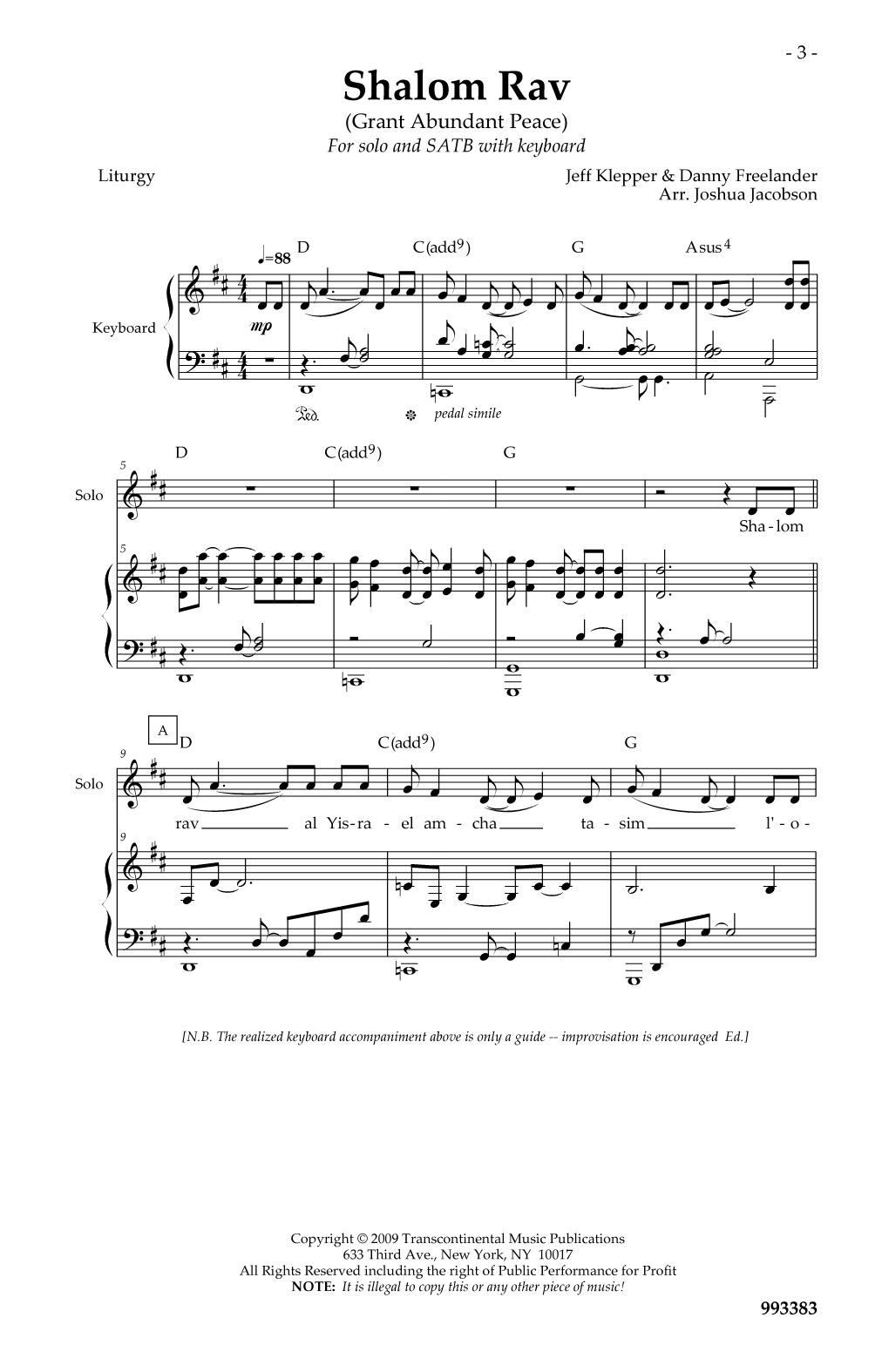Download Joshua Jacobson Shalom Rav Sheet Music and learn how to play SATB Choir PDF digital score in minutes