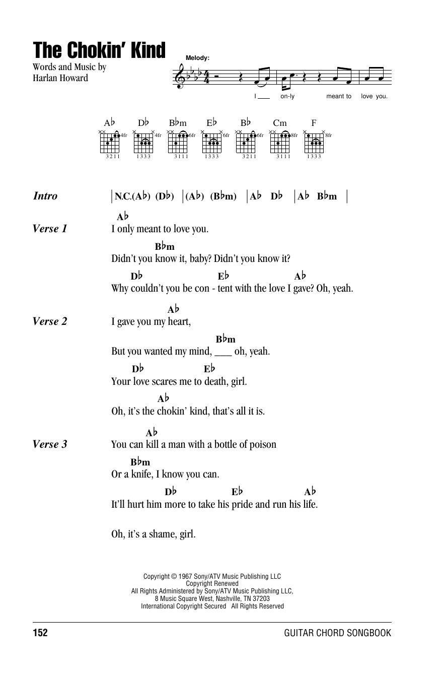 Download Joss Stone The Chokin' Kind Sheet Music and learn how to play Lyrics & Chords PDF digital score in minutes