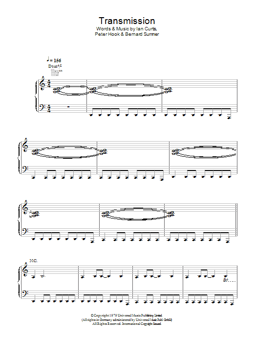Download Joy Division Transmission Sheet Music and learn how to play Piano, Vocal & Guitar (Right-Hand Melody) PDF digital score in minutes