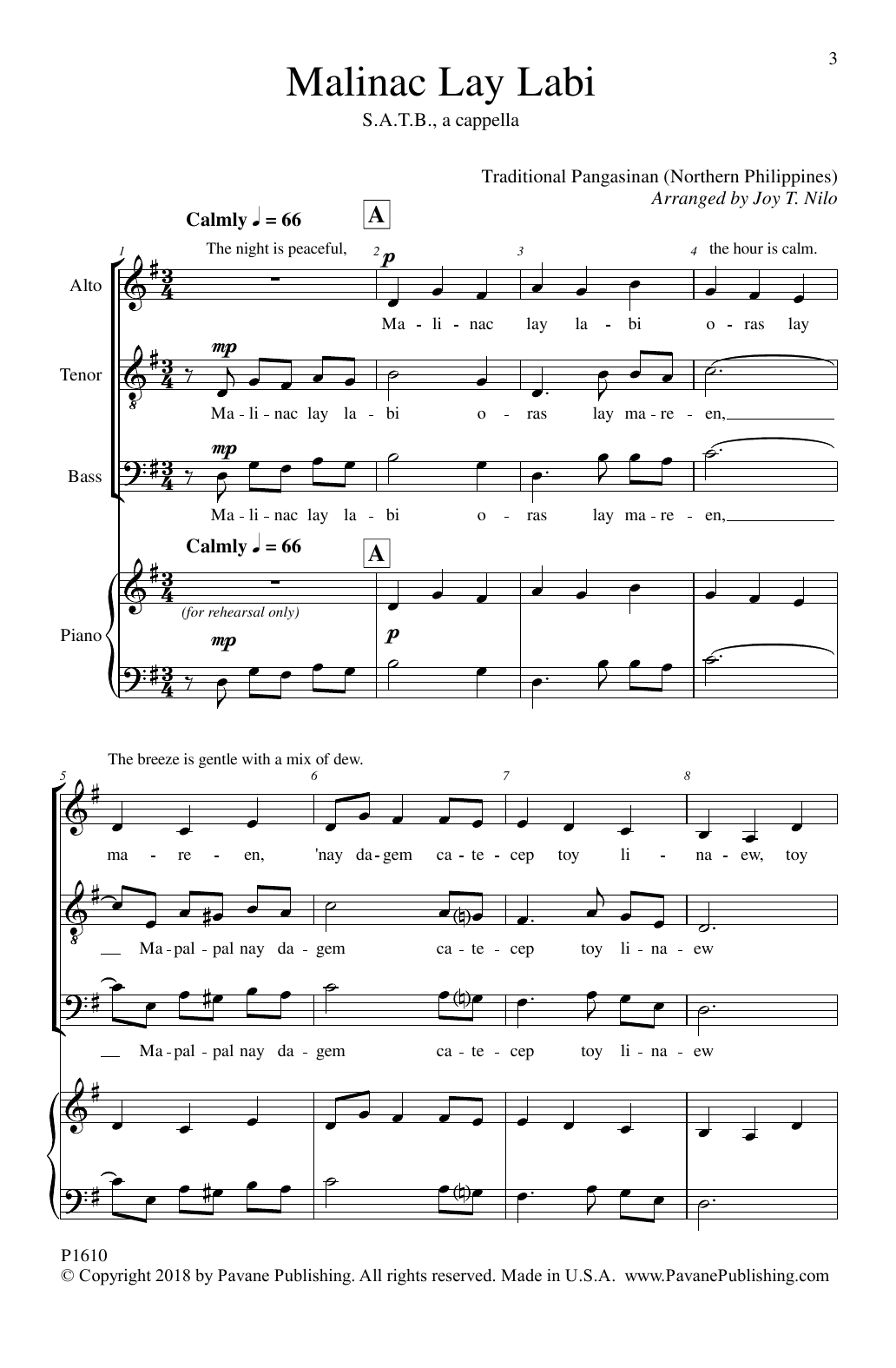 Download Joy T. Nilo Malinac Lay Labi Sheet Music and learn how to play SATB Choir PDF digital score in minutes