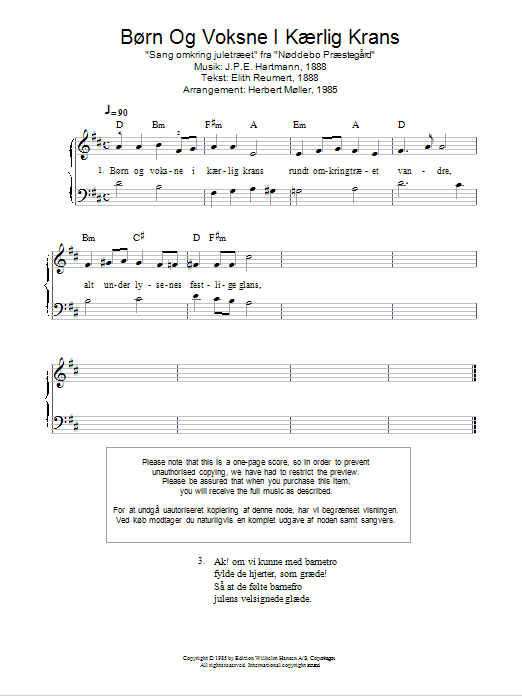 Download J.P.E Hartmann Børn Og Voksne I Kærlig Krans Sheet Music and learn how to play Piano PDF digital score in minutes