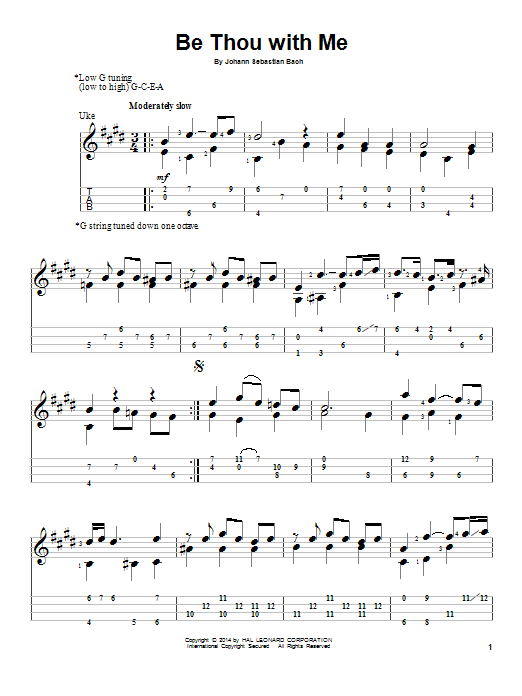 Download J.S. Bach Be Thou With Me Sheet Music and learn how to play Ukulele PDF digital score in minutes