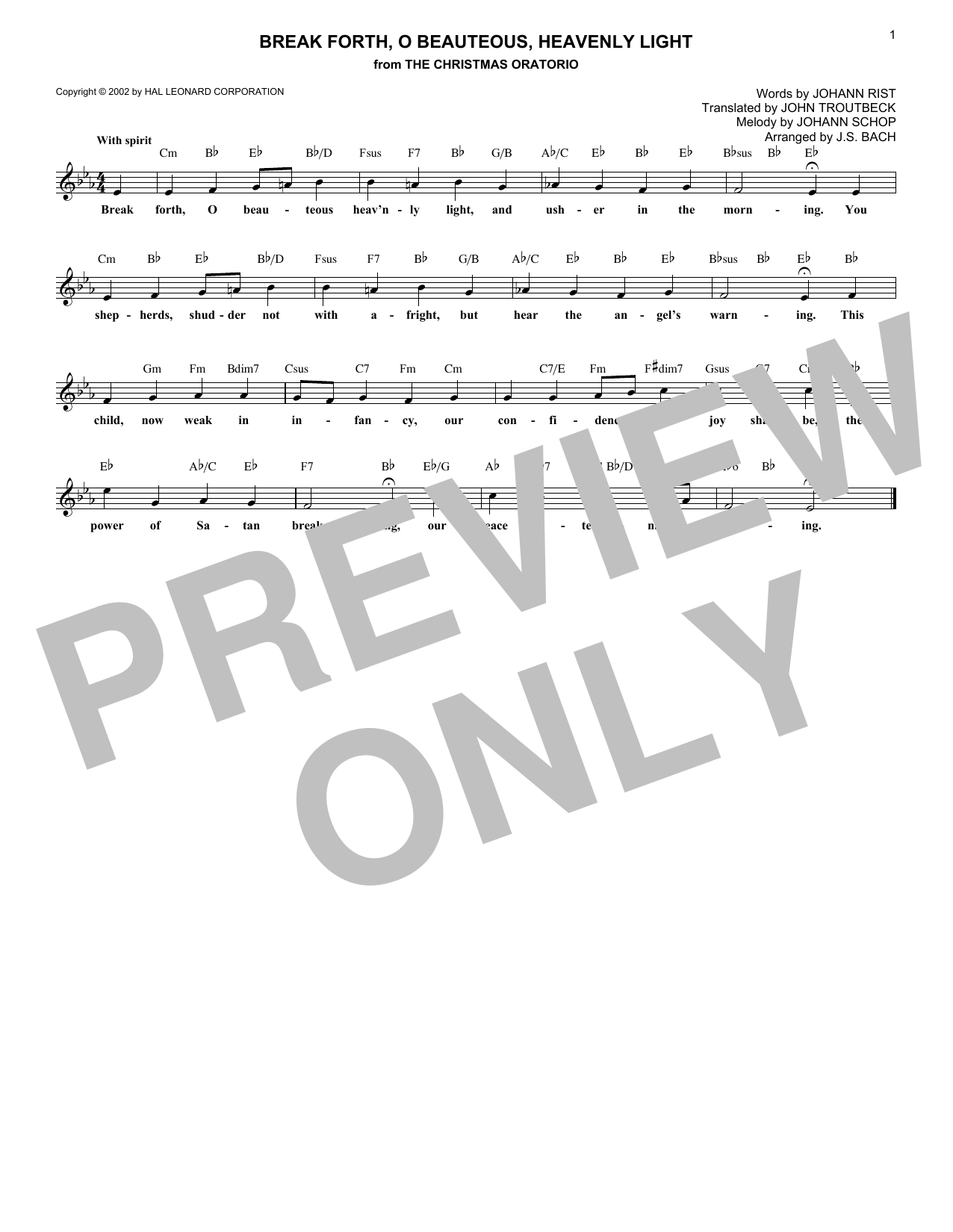 Download J.S. Bach Break Forth, O Beauteous, Heavenly Light Sheet Music and learn how to play Clarinet PDF digital score in minutes