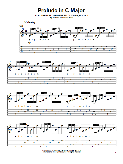 Download J.S. Bach Prelude in C Major Sheet Music and learn how to play Ukulele PDF digital score in minutes