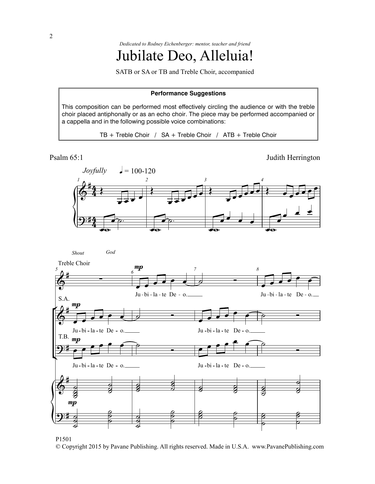 Download Judith Herrington Jubilate Deo, Alleluia! Sheet Music and learn how to play SATB Choir PDF digital score in minutes