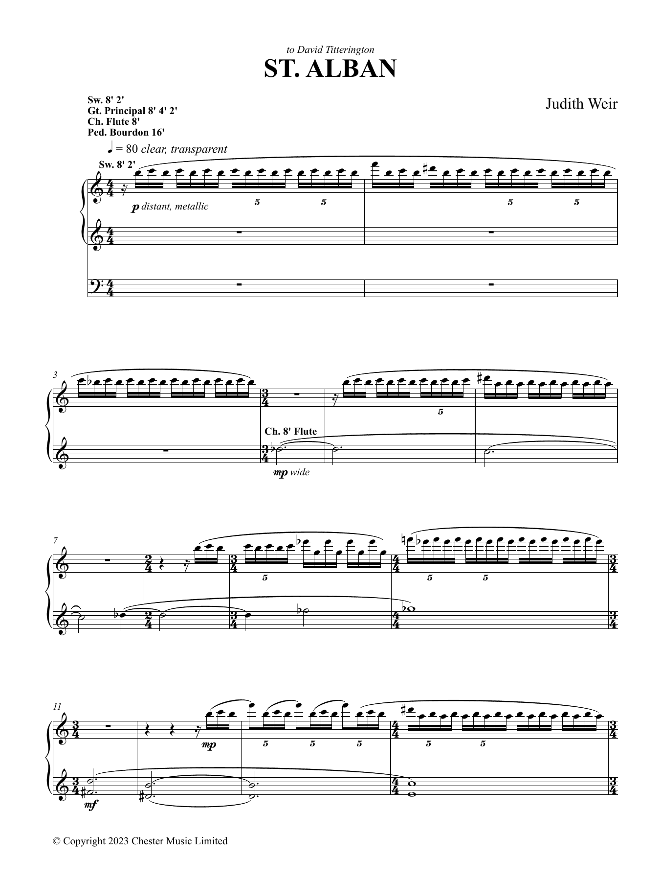 Download Nico Muhly St. Alban Sheet Music and learn how to play Organ PDF digital score in minutes