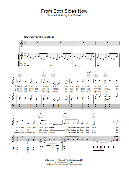 Download Joni Mitchell Both Sides Now Sheet Music and learn how to play Ukulele PDF digital score in minutes