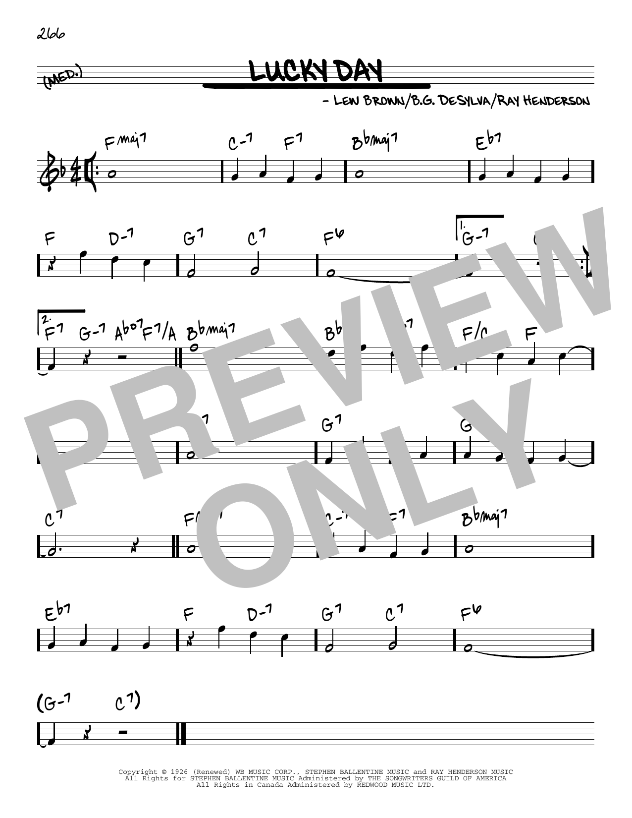Download Judy Garland Lucky Day Sheet Music and learn how to play Real Book – Melody & Chords PDF digital score in minutes