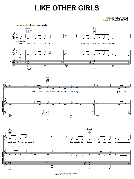 Download Judy Kuhn Like Other Girls Sheet Music and learn how to play Piano, Vocal & Guitar (Right-Hand Melody) PDF digital score in minutes