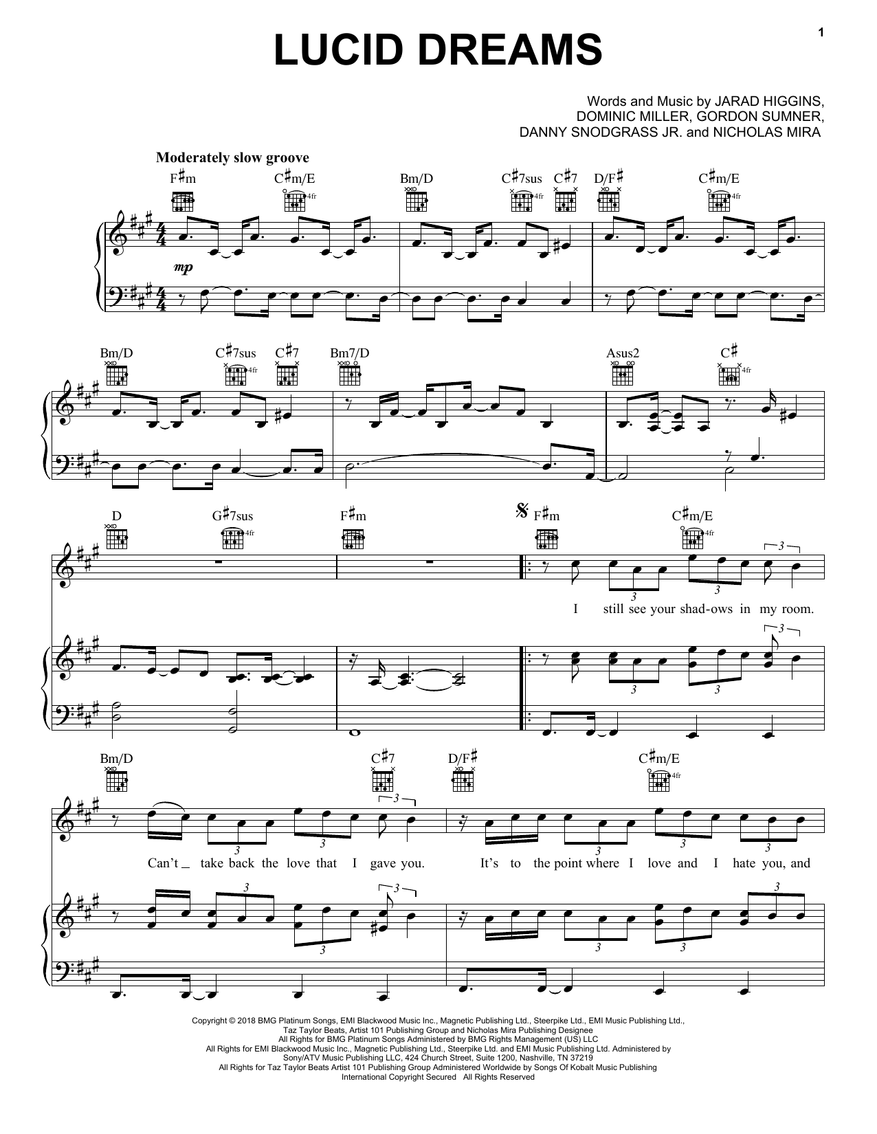 Download Juice Wrld Lucid Dreams Sheet Music and learn how to play Easy Piano PDF digital score in minutes