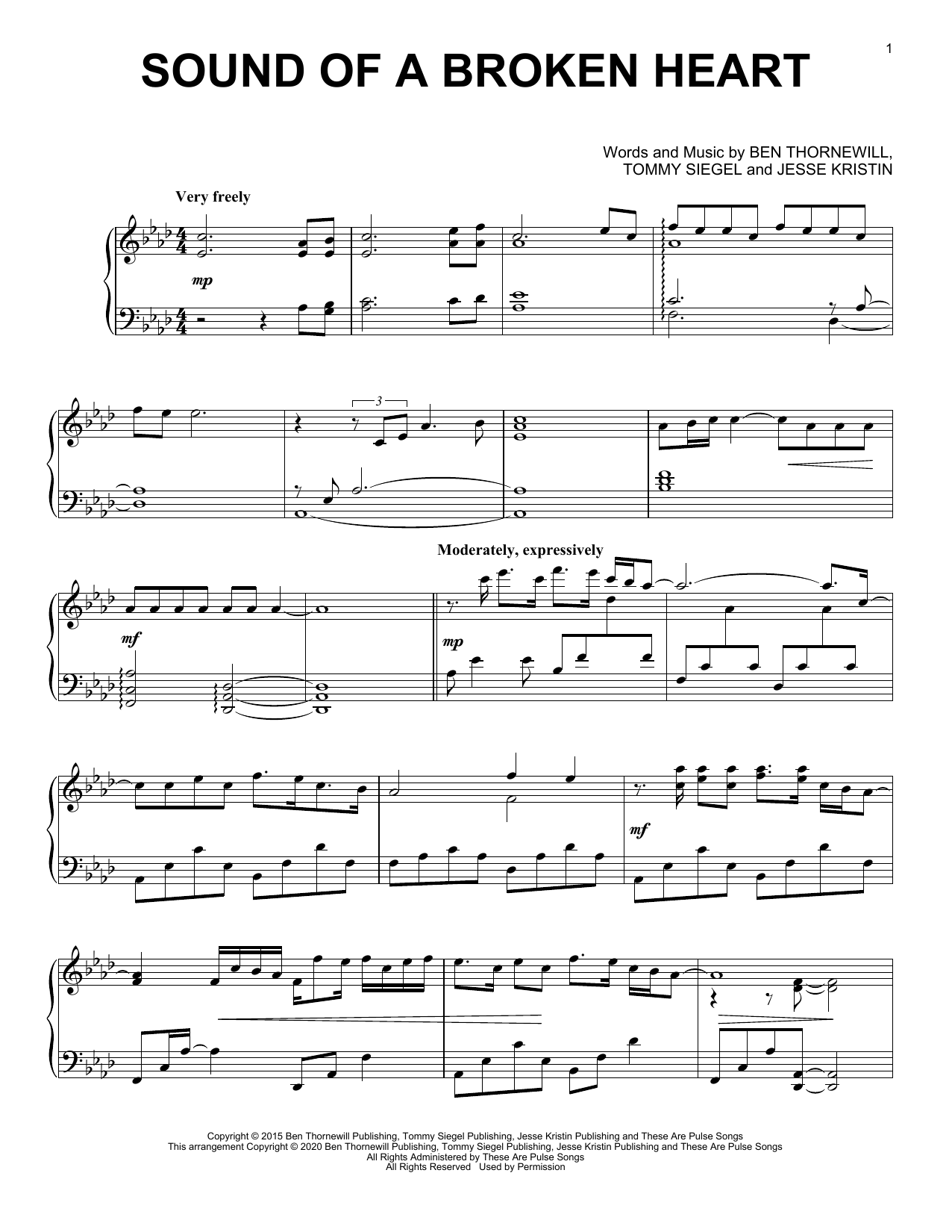 Download Jukebox The Ghost Sound Of A Broken Heart (Solo Piano Version) Sheet Music and learn how to play Piano Solo PDF digital score in minutes