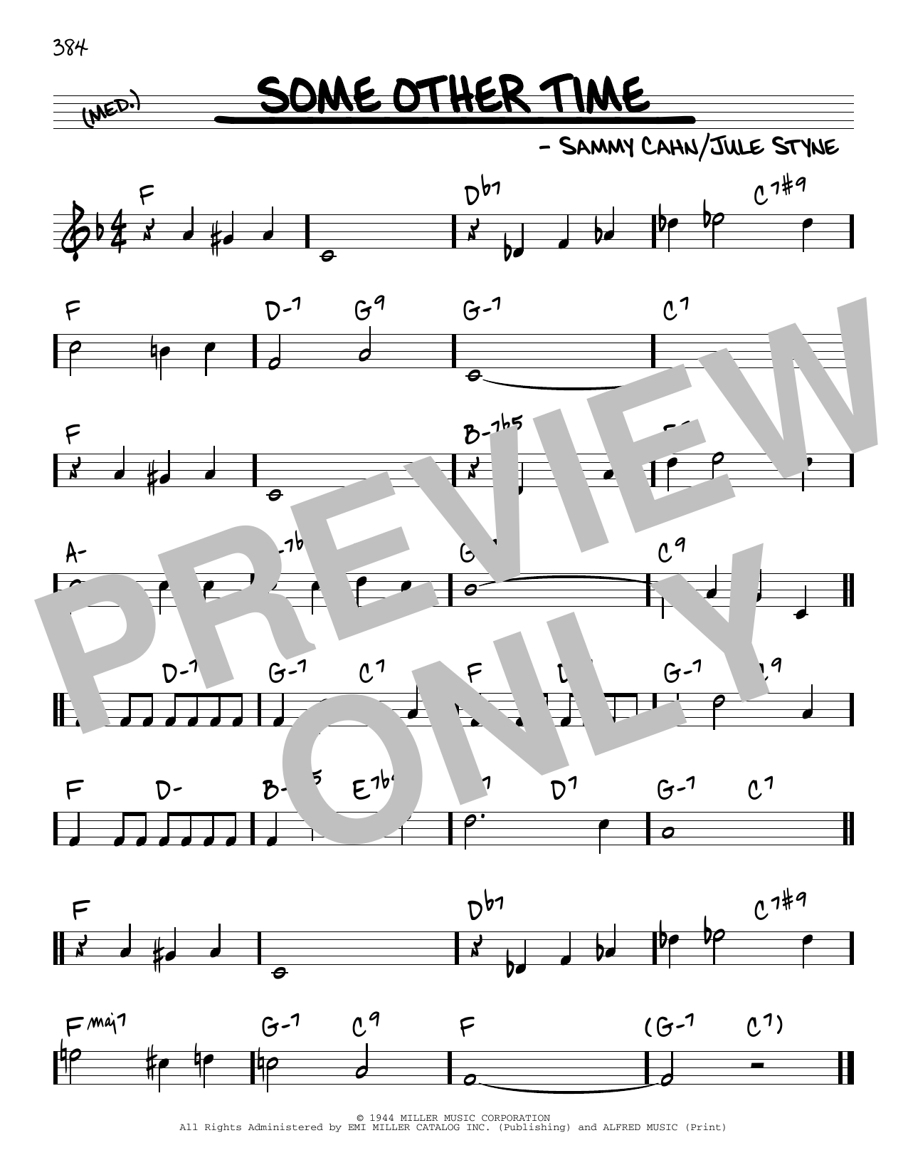Download Jule Styne Some Other Time Sheet Music and learn how to play Real Book – Melody & Chords PDF digital score in minutes