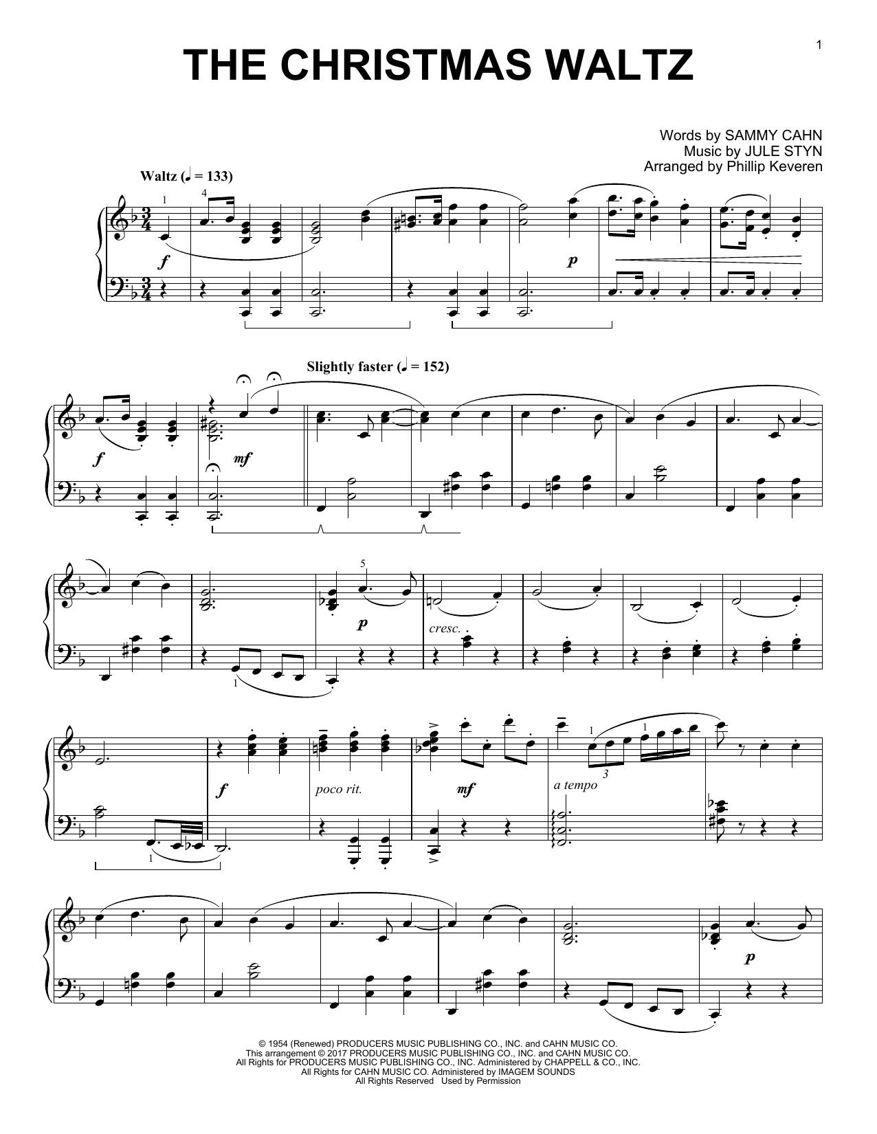 Download Phillip Keveren The Christmas Waltz Sheet Music and learn how to play Piano PDF digital score in minutes