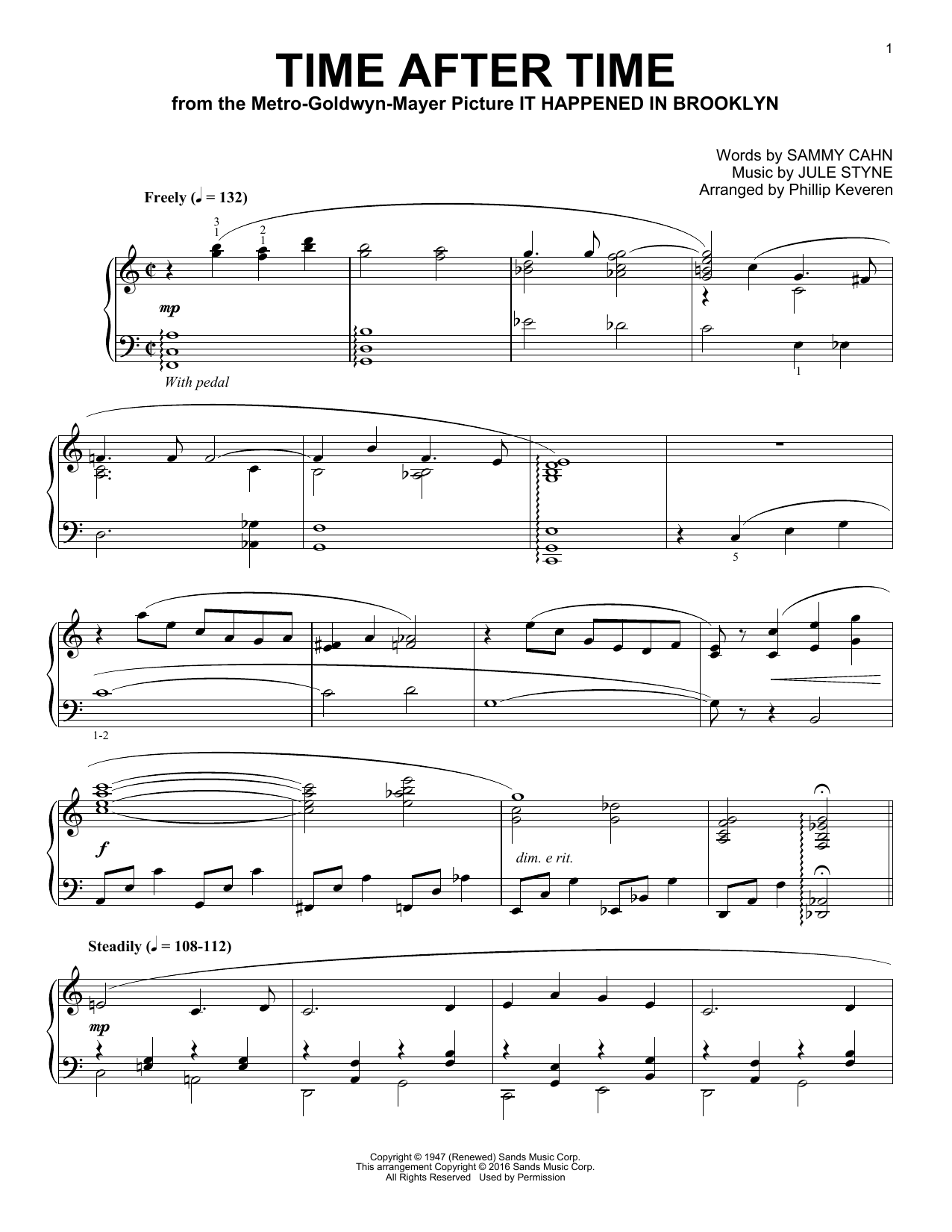 Download Phillip Keveren Time After Time Sheet Music and learn how to play Piano PDF digital score in minutes