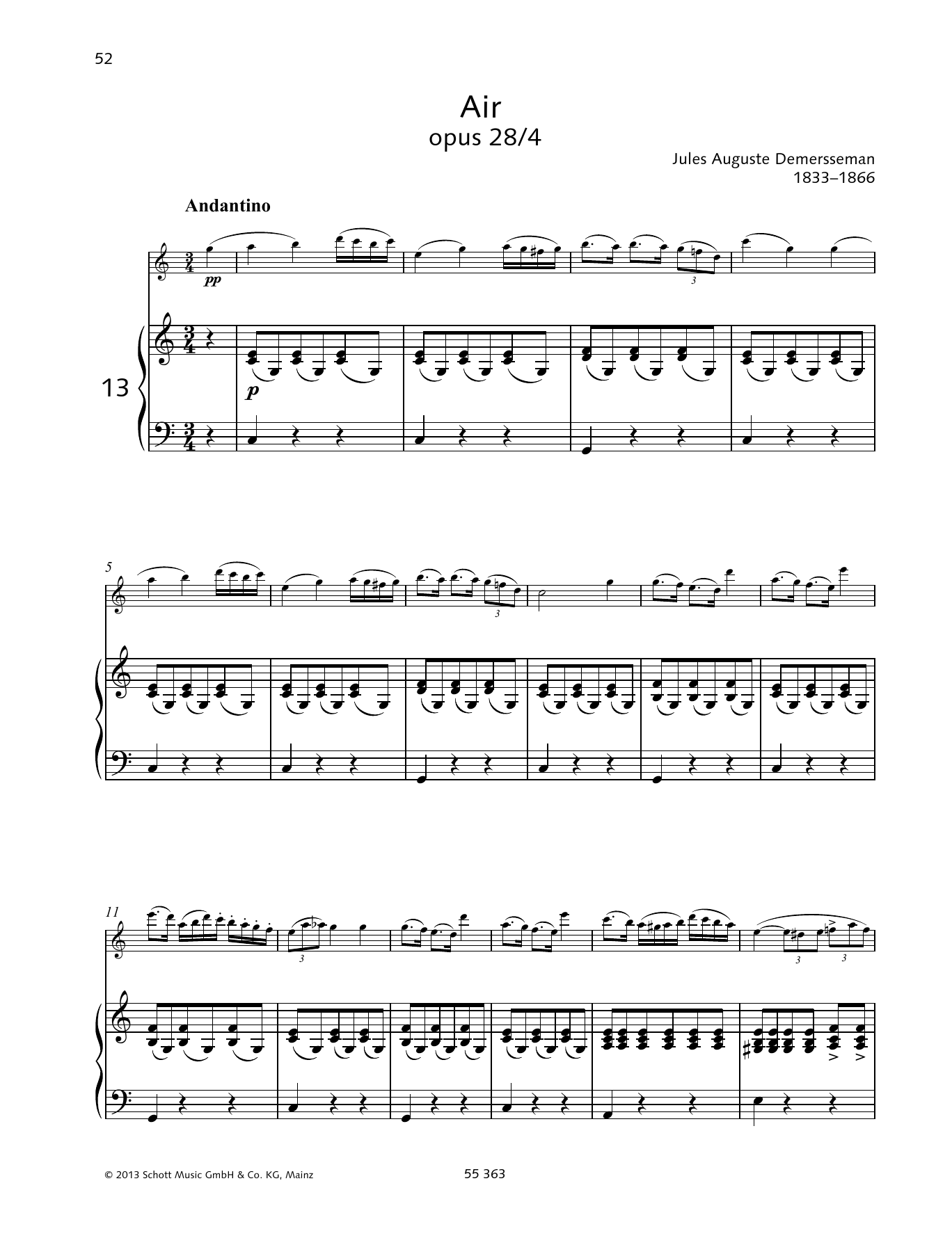 Download Jules Auguste Demersseman Air Sheet Music and learn how to play Woodwind Solo PDF digital score in minutes
