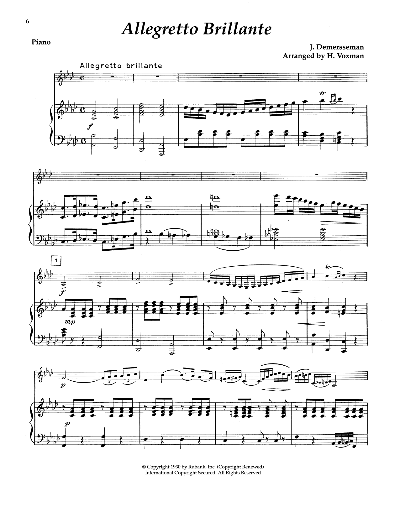 Download Jules Demersseman Allegretto Brillante Sheet Music and learn how to play Alto Sax and Piano PDF digital score in minutes